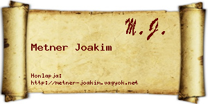 Metner Joakim névjegykártya